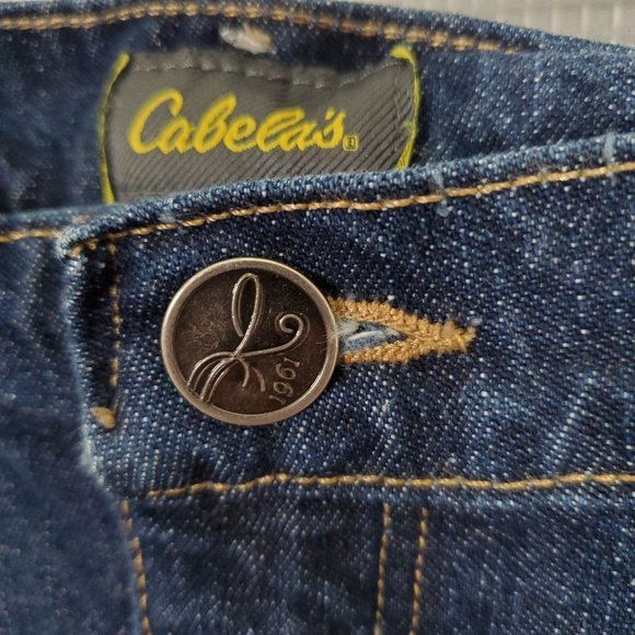 Cabela's Womens Size 12 Short Jeans Plaid Flannel Lined Denim - Picture 12 of 13